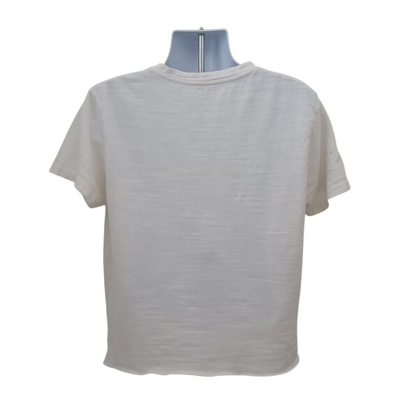AllSaints ARCHIE Oversized Distressed White Cotton Crewneck Short Sleeve Tee XS - Picture 2 of 9